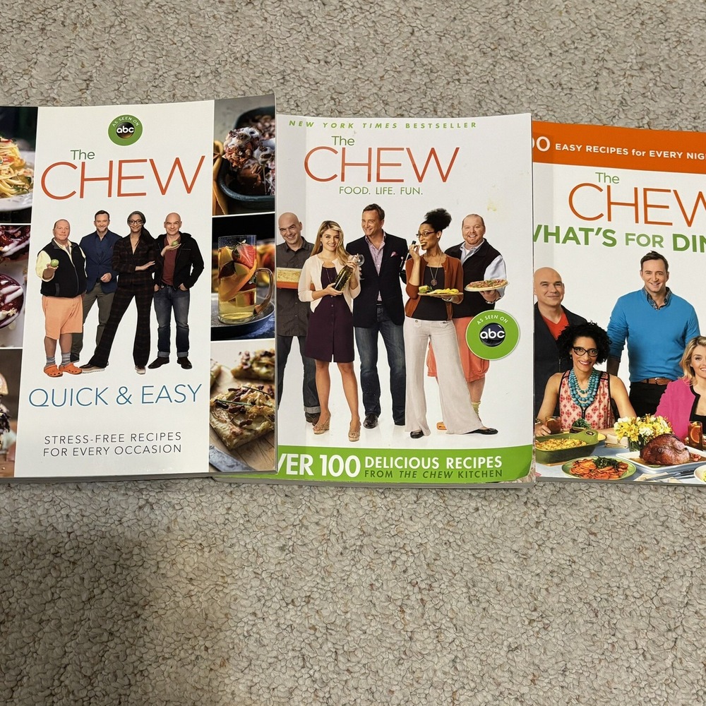 The Chew Recipe Books Set of 3, Food, Fun; Quick And Easy; What's For Dinner